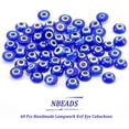 thumbnail image 5 of 1 box 60pcs Handmade Lampwork Evil Eye Cabochons Flat Round Blue 6x2mm, 5 of 7