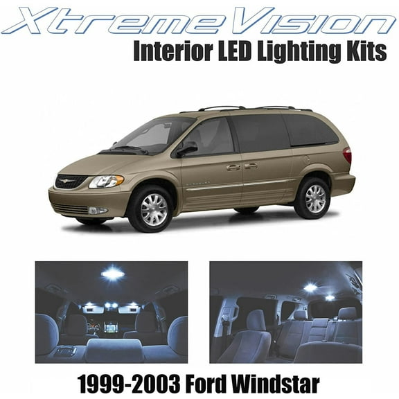 Xtremevision Interior LED for Ford Windstar 1999-2003 9 Pieces Cool White Interior LED Kit Installation Tool