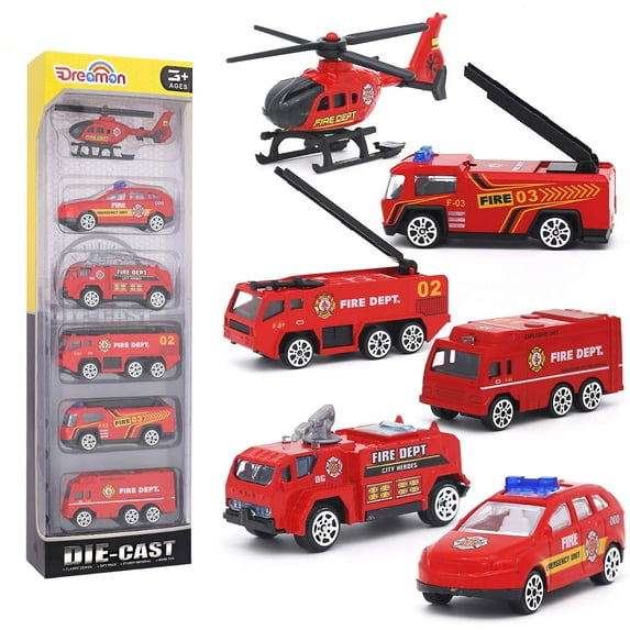 Dreamon Alloy Firetruck Toys for Kids Toy Construction Vehicles Mini Size, Gifts for Boys Aged 3 to 9 Years Old