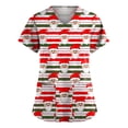thumbnail image 1 of LSLJS Blouse de Noël pour Femmes à Manches Courtes Col en V Uniforme de Travail avec Poche, Blouse de Noël, 1 of 3