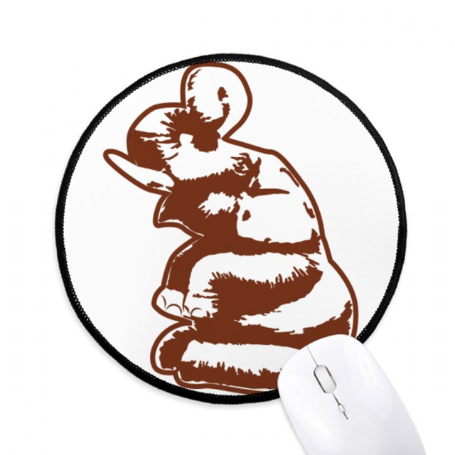 Thai Culture Thailand Sculpture Mouse Pad Desktop Office Round Mat for Computer