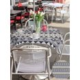 thumbnail image 5 of Outdoor Tablecloth with Umbrella Hole for Patio/Picnic/Party/Camping, Boho Blue Striped Waterproof Table Cloth Round Cover Washable, Beige Ethnic Tribe Southwestern Vintage (Dia 60"), 5 of 9
