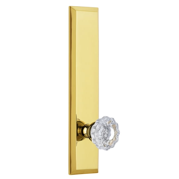 Grandeur Favver_Tp_Prv_238_Lh Fifth Avenue Solid Brass Tall Plate Left Handed Privacy Door