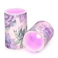 thumbnail image 2 of Flowers Succulent Plants Flameless Candles&nbsp;LED Lights Battery Operated Candles with Remote and Timers Flicker Lights Votive Set of 2, 2 of 7