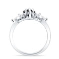 thumbnail image 7 of Two Piece Kite Bridal Ring Black Cubic Zirconia 925 White Tone Sterling Silver, Size 10, 7 of 7