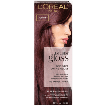 L'Oreal Paris Le Color Gloss One Step Toning Gloss Hair Color, 6 Auburn, 4 fl oz