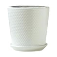 thumbnail image 1 of Maceta blanca resistente a la intemperie con flores de platillo con orificio de drenaje para espacios pequeños Yuarrent, 1 of 6
