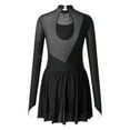thumbnail image 4 of Alvivi Women's Figure Skating Competition Costume Long Sleeve Gymnastics Leotards Black L, 4 of 7