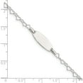 thumbnail image 4 of Sterling Silver Polished Engraveable Children's Id Heart Link Bracelet Made In India qid173-6, 4 of 5