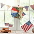 thumbnail image 4 of July 4th Wreath Americana Patriotic Wreath Handcrafted Memorial Day Wreath Festival Garland for Front Door Independence Day Wreath for Wall Home Decor, 4 of 7