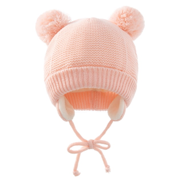 Gorro trenzado para niños, gorro tejido para niños con protección auditiva cálida