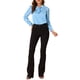 thumbnail image 2 of Blusa elegante de cuello en V con lazo de manga larga para oficina de mujeres Inspire Chic M azul claro, 2 of 6