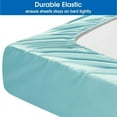 thumbnail image 2 of 1000 Thread Count 4 Pcs Bed Sheets Set Solid Egyptian Cotton Twin XL Size 15 Inches Deep Pocket Aqua Blue Solid Cotton Sheets, 2 of 5