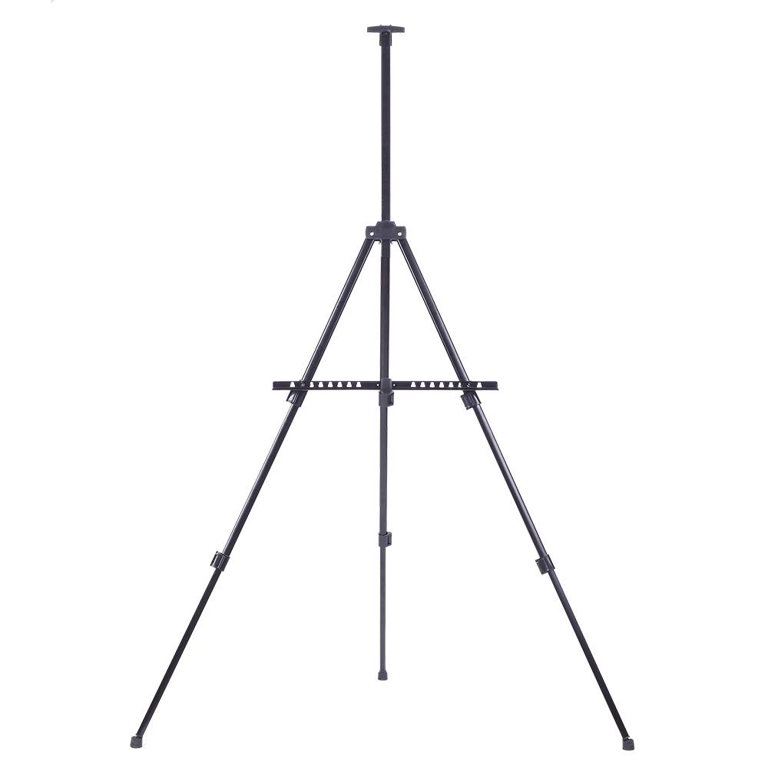 Floor Display Easel, Portable and Lightweight, Height-Adjustable Bars for  Displaying Signs of Varying Sizes, Tripod Stand for Indoor Use - Black