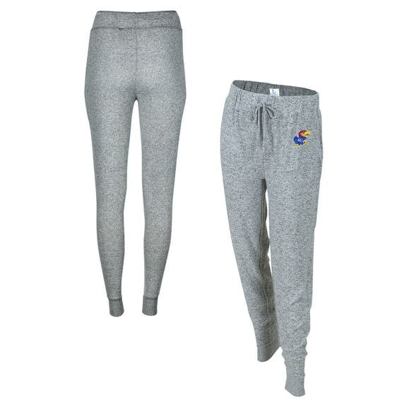 Women's Boxercraft Gray Kansas Jayhawks Cuddle Tri-Blend Jogger Pants