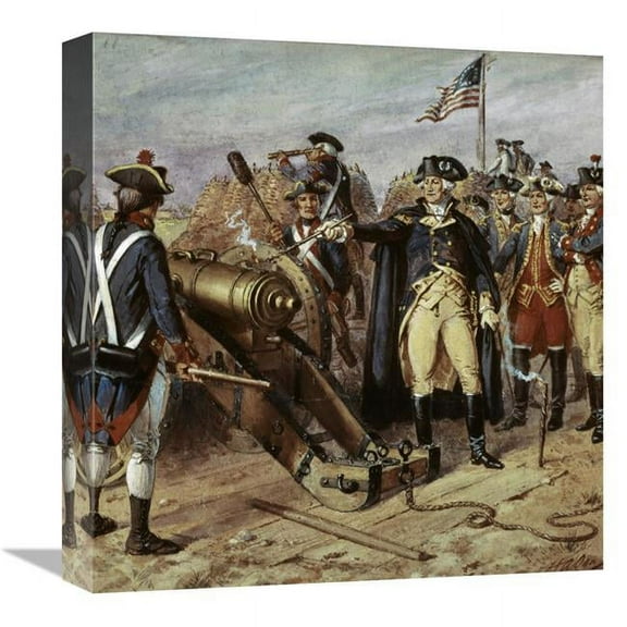 16 in. Washington Firing First Shot at Yorktown Art Print - Henry Alexander Ogden