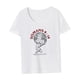thumbnail image 4 of Camiseta para mujer, camiseta con cuello redondo, ropa de calle, Top sencillo de manga corta para mujer para la playa XL, 4 of 7
