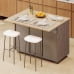 thumbnail image 6 of K&K 51.2"W Geometric Twill Stripe Textured Design Kitchen Island with Drop Leaf, Farmhouse Kitchen Island on Wheels with Internal Storage Rack, Rolling Kitchen Cart with Towel Rack for Kitchen,, 6 of 6
