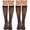 Argyle, variant on 5 Pairs Women's Fishnet Mesh Knee High Stockings Lace Hollow out Sheer Calf Socks for Women