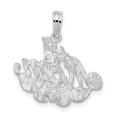 thumbnail image 4 of FJC Finejewelers 925 Sterling Silver Rhodium Plated Polished #1 Mom with Flower Charm, 4 of 6