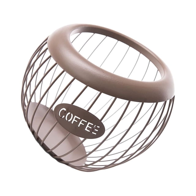 keepw Vintage Pod Organizer Large Capacity For Cafes And Hotels Universal Storage Basket Metal Durable And Reliable brown 1Set