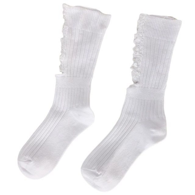 Yellow Calcetines de algodón con agujeros rasgados para mujer, ropa de calle con personalidad, estilo Hip Hop