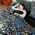 thumbnail image 4 of Homewish Vintage Flowers Strawberry 7-Piece Bedding Comforter Set For Boys Girls,Exotic Style King Bedding Sets,Spring Garden Ultra Soft Bed Sheets,Luxury Bedroom Decor,Reversible, 4 of 8