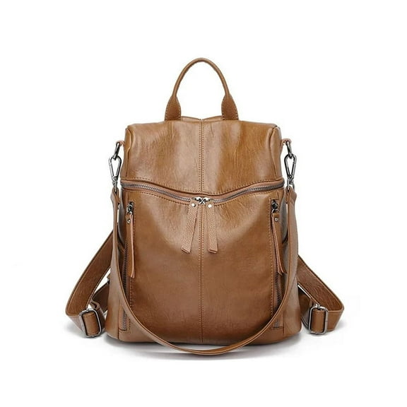 Genuine Leather Backpack Handbag for Women, Shoulder Bag with Top Handle & 2 Detachable Straps, Super Soft Real Leather.