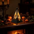thumbnail image 4 of Vintage Halloween Pyramid LED Handheld Wind Lamp, Witch Skull Pumpkin Decor Light, Ambient Tabletop Ornament for Indoor Household Holiday Scene Display, 4 of 7