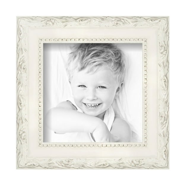 ArtToFrames 6" x 6" Classic White Picture Frame, 6x6 inch White Wood Poster Frame (WOM-5004), Pack