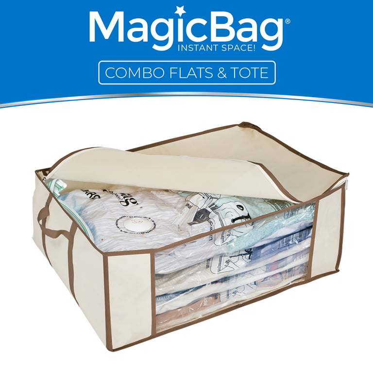Ziploc Space Bag Organizer Set-Clear, 1 Jumbo Tote, 4 Large Flat