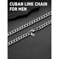 thumbnail image 4 of FaithHeart Cuban Link Chain Necklace for Men Stainless Steel Silver Jewelry Gift with Card To My Son Birthday Christmas Graduation 6mm 20" Fathers Day Gift for Dad, 4 of 6