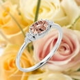 thumbnail image 3 of Gorgeous Art nouvea 1.40 Carat Oval Cut Morganite And Diamond Moissanite Affordable Engagement Ring, Dainty Morganite Wedding Ring in 925 Sterling Silver With 18k White Gold Plating Gift For Her, 3 of 3