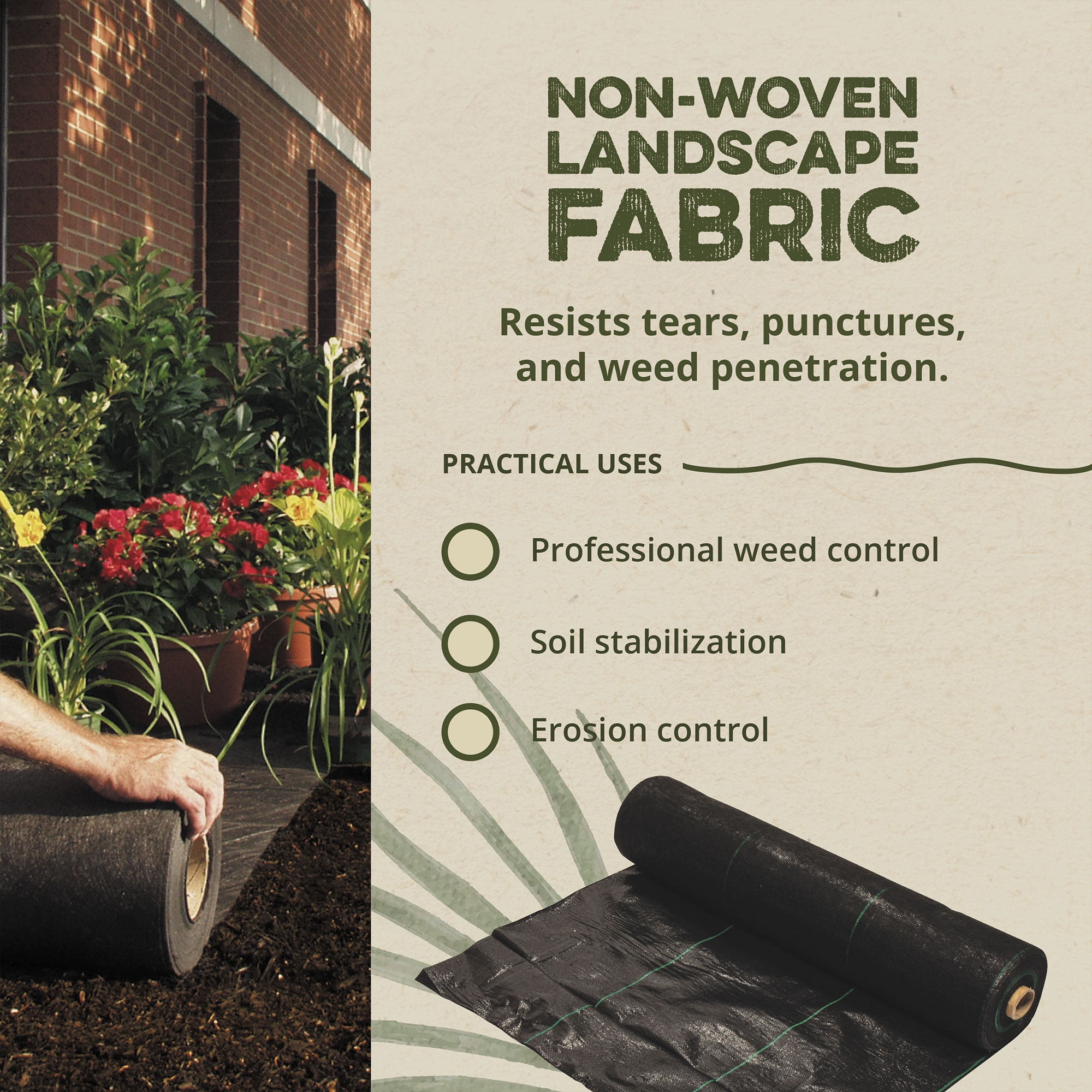 DeWitt Professional Max Weed Barrier Fabric 4.1 oz, Heavy-Duty Weed Control, 3 x 100 Feet