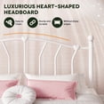 thumbnail image 6 of Einfach Full Bed Frame, Metal Platform Bed with Heart-Shaped Headboard and Footboard, 12.6'' Under-Bed Storage Space, No Box Spring Needed, White, 6 of 11