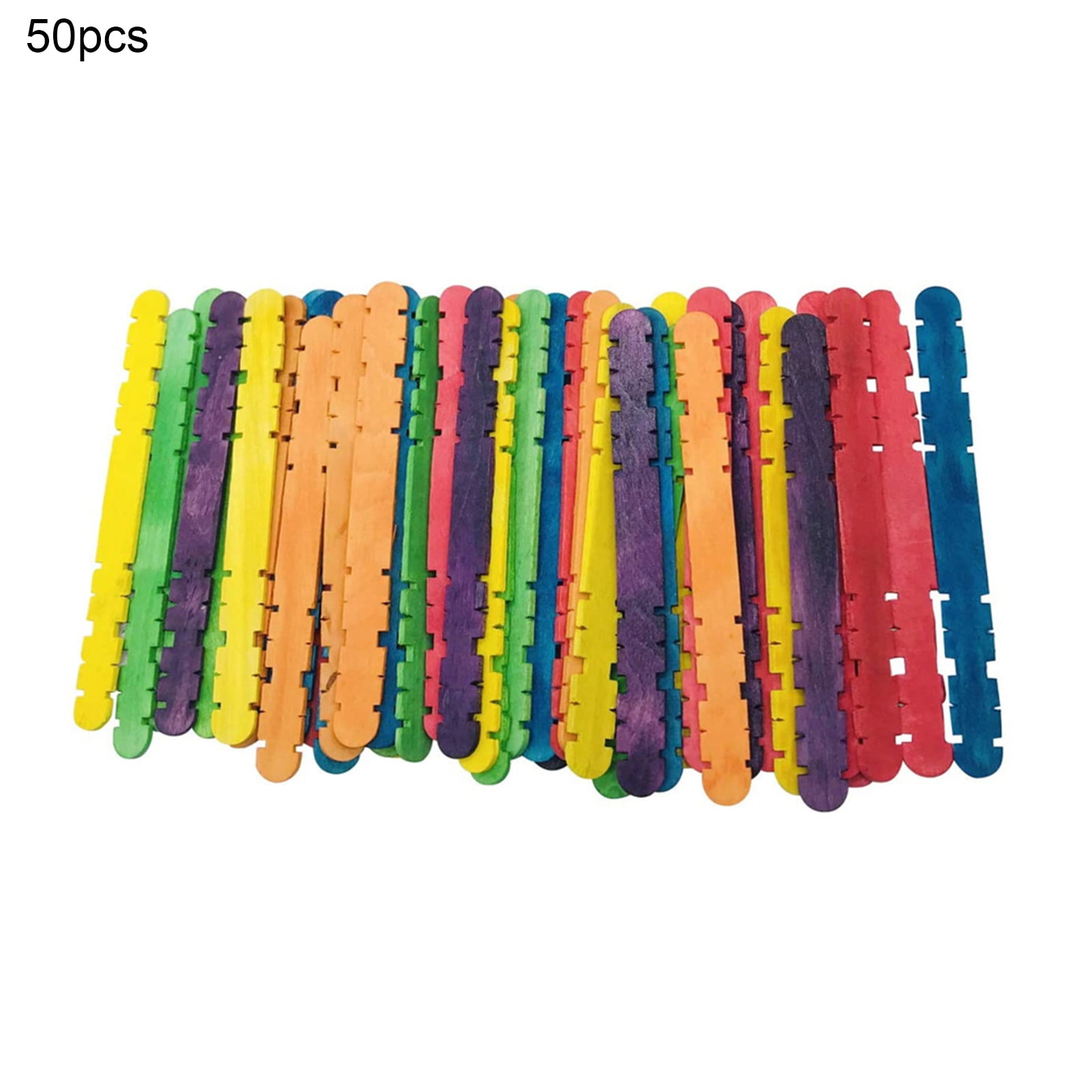 300Pcs Novelty Popsicles Making Sticks Colorful Design Ice Cream DIY Wooden  Sticks Craft Sticks