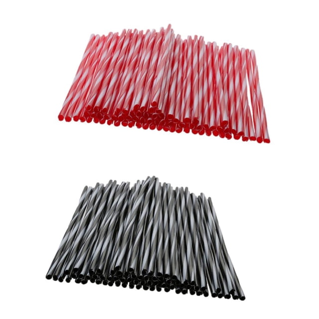 Llantas de Ruedas shamjiam 150pcs Accesorio de Motocicleta Borde de la rueda Spoke Wraps Cover #Rojo+Negro