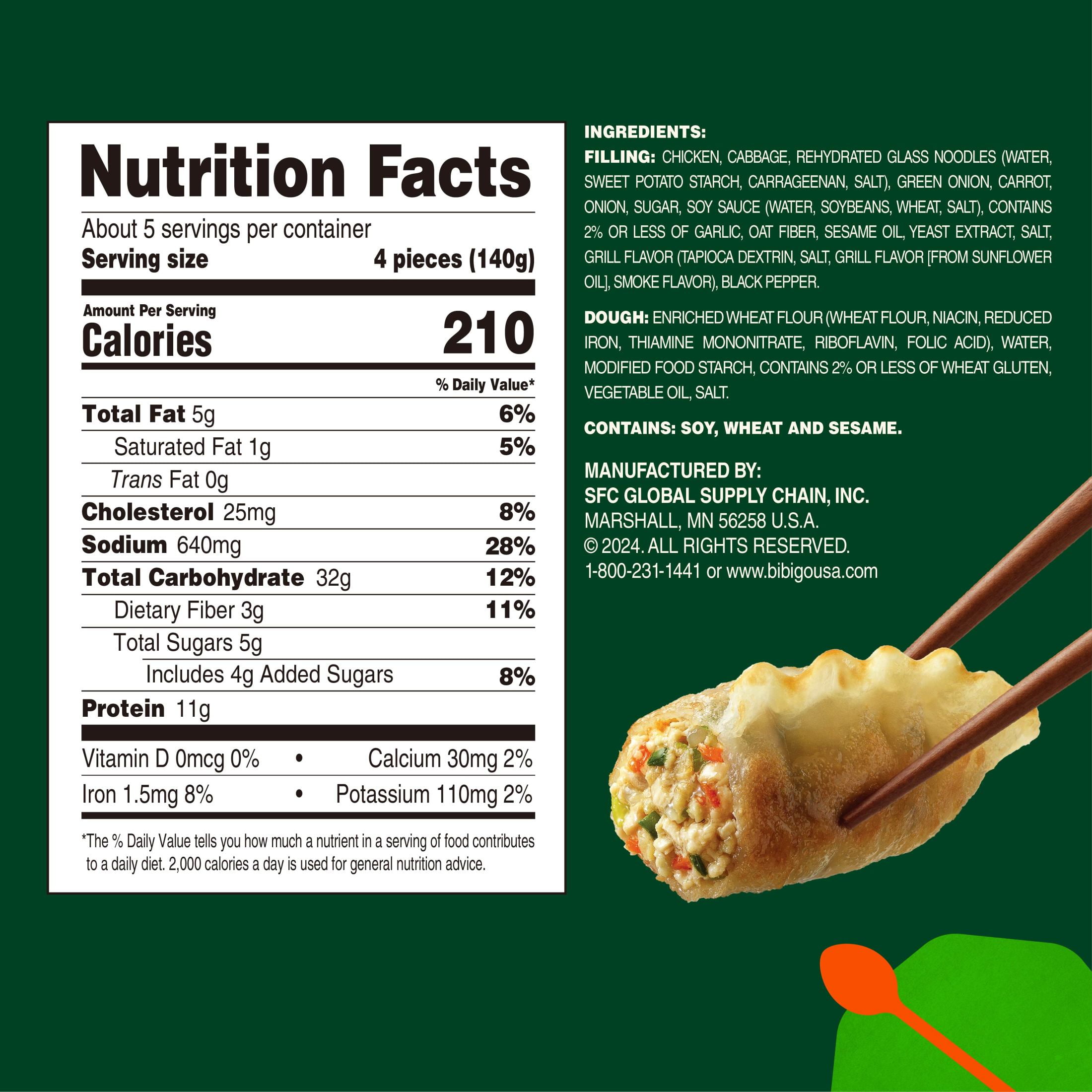 Bibigo Frozen Mandu Bulgogi Chicken Dumplings, 24.0 oz