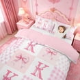 thumbnail image 3 of meiyoeat Cute Coquette Bow Twin Duvet Cover For Kids,Pink Bowknot Initial Letter K Twin Bedding,Pink Reversible,2-Piece(No Comforter), 3 of 6