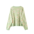thumbnail image 2 of goowrom Femmes Pull V Col Imprimé Floral Cardigan en Tricot en Vrac, 2 of 8