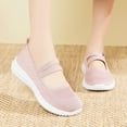 thumbnail image 2 of Pink Pumps For Women Adjustable Strap Knit Mary Jane Shoes Slip On Round Toe Soft Soled Flats Comfortable Casual Everyday Wear Size 41, 2 of 9