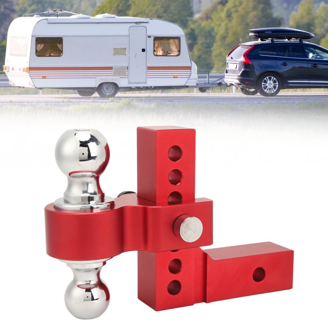 Attelage de Remorque Réglable, Hauteur de Chute de 6 Pouces 12500lbs GTW Attelage de Remorque s'Adapte au Récepteur de 2 Pouces, Double Antivol Verrouillage, Attelage de Remorque en Acier Inoxydable pour Camion, RV