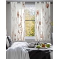 thumbnail image 3 of Brown Red Spring Floral Sheer Curtains 39 Inch Length 2 Panels Set for Living Room/Bedroom, Summer Flowers Botanical Elegant Kitchen Curtains Grommet Semi-Sheer Curtains Window Treatments 27.5"x39"x2, 3 of 7