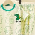 thumbnail image 4 of TOWED22 Toddler Girl Boy Kids 2 Piece Outfits Trendy Print Short Sleeve Crewneck T-Shirt and Elastic Waist Shorts Set Summer Clothes(Light Green,5-6 Y), 4 of 4