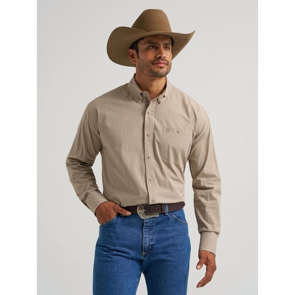 Wrangler George Strait Brown Plaid - Mens Shirt - 112368228