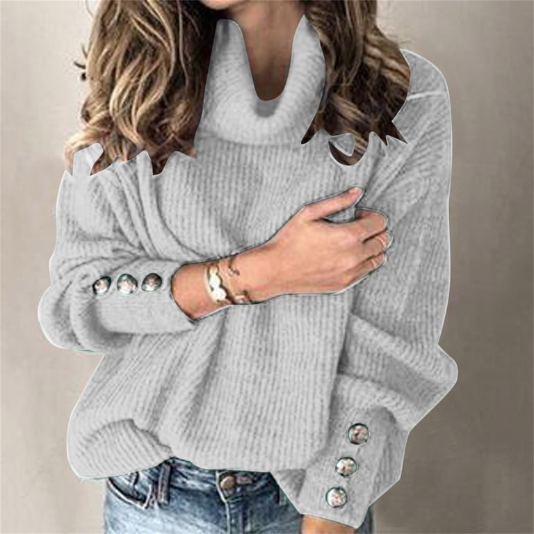 RITERA Plus Size Long Sleeve Sweatshirt - V/Cowl/Turtleneck Pullover In Rose Grey, Sizes XL To 5XL