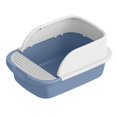 thumbnail image 3 of Caja de arena para gatos, inodoro de viaje, semicerrada, extraíble, portátil, bandeja grande para gatos pequeños Azul52cmx36cmx21.5cm, 3 of 9