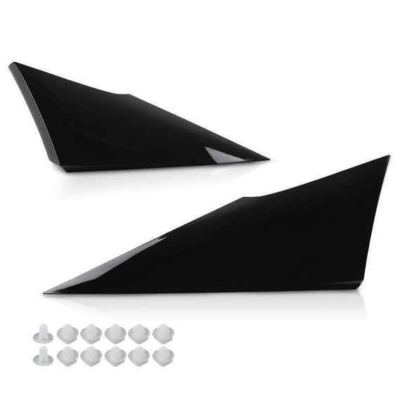 CROSSDESIGN Black Rear Quarter Triangle Moldings Cover Panels Fit for 2016-2018 Toyota Prius