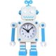 thumbnail image 1 of Reloj despertador robot, reloj despertador silencioso de metal inoxidable con ojos iluminados intermitentes y brazo giratorio, regalo para niños (blanco azul) Rojo Verde, 1 of 5