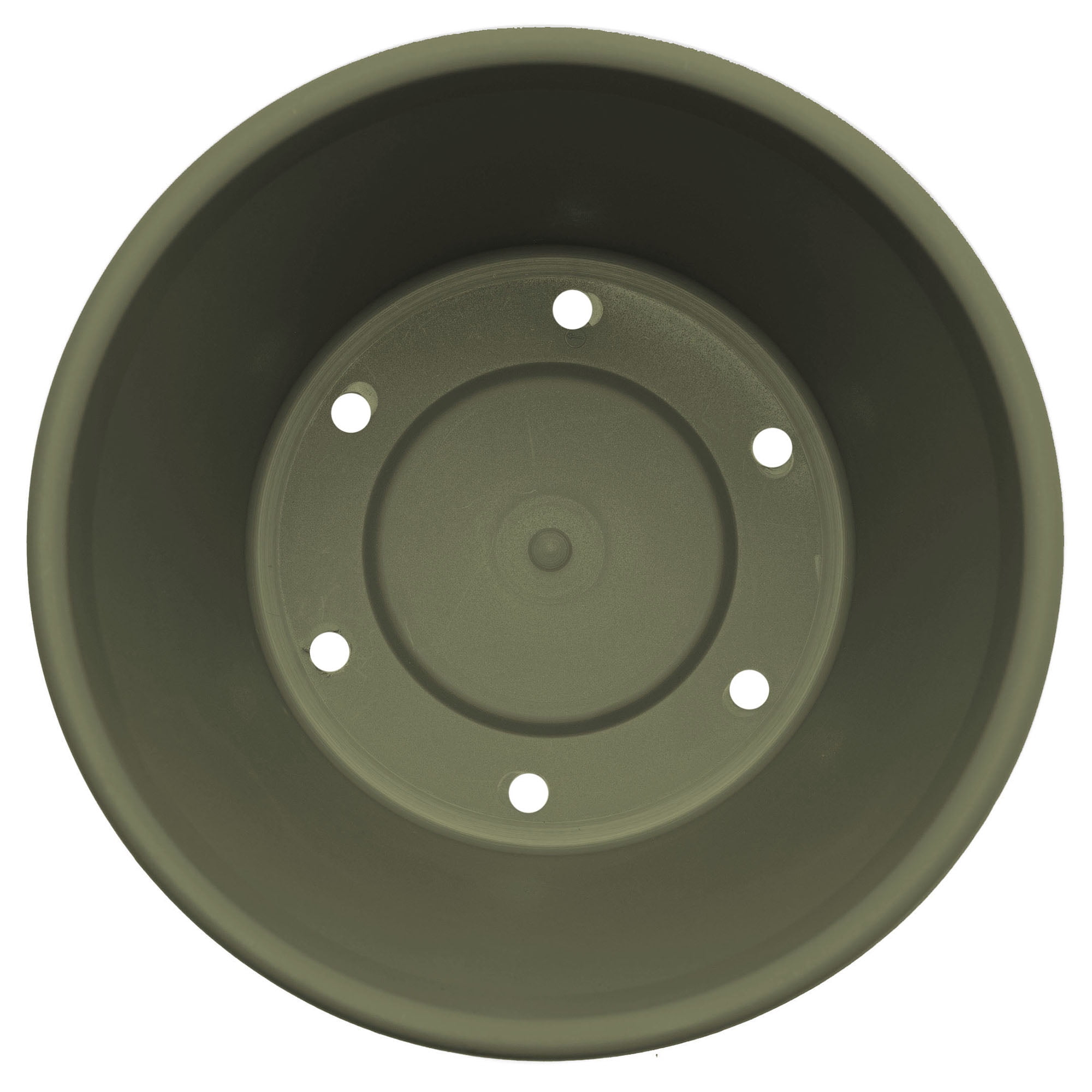 Bloem Terra 12" Diameter Round Living Green Resin Planter Pot with Drainage Holes for Indoor and Outdoor Gardening